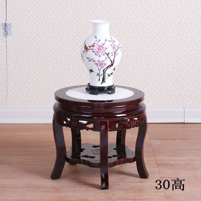 实木花架客厅中式红木落地式家用单个花架子室内绿萝花几鱼缸架子