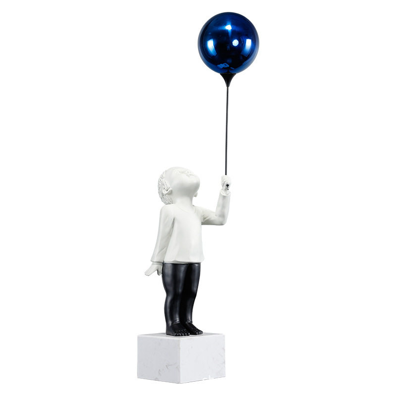 气球小孩人物雕塑创意样板房客厅电视柜售楼处软装艺术装饰品,家居饰品,装饰摆件,淘宝优惠券,粉丝福利购,淘宝优惠卷