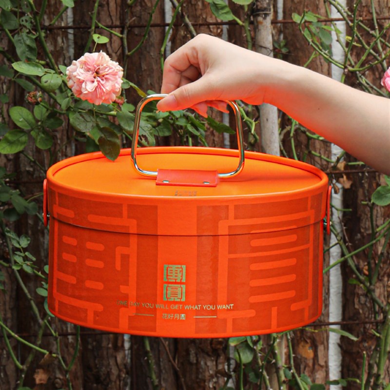 中秋节月饼礼盒包装盒送礼品空盒子6个8粒装流心国潮圆筒创意定制