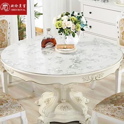 餐桌布圆形小大圆桌桌布防水防烫防油免洗软pvc玻璃桌垫家用台布