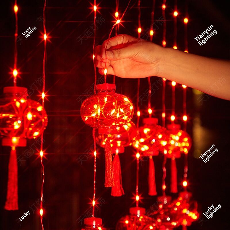 2023新年装饰灯铜线led灯串新年小彩灯氛围灯串庭院装饰春节灯笼
