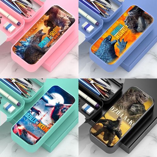 哥斯拉大战金刚1文具盒男生多功能大容量铅笔袋小学生铅笔盒收纳