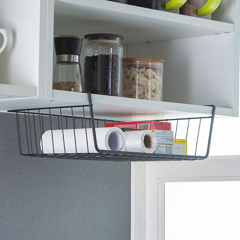 欧润哲 创意多功能橱柜隔板下挂篮 可叠加办公桌衣柜收纳架整理架