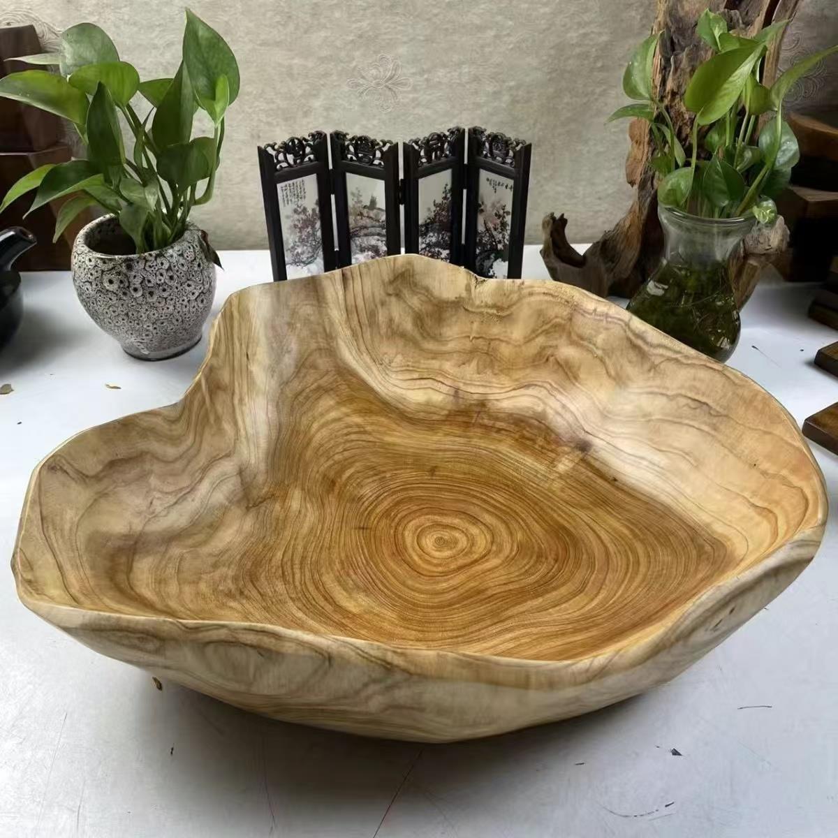 实木果盆创意客厅水果 干 干果 根雕木制碗李子柒筒款木盆面盆