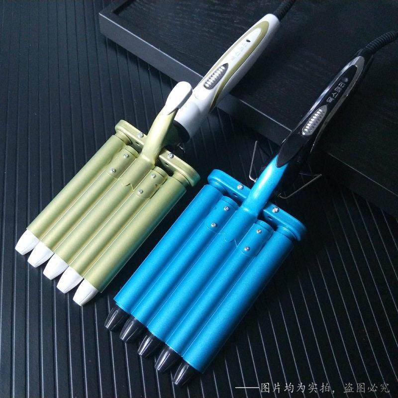 五棒水波纹大蛋卷不伤发防烫五管卷发器大波浪蝴蝶夹板美发烫发棒