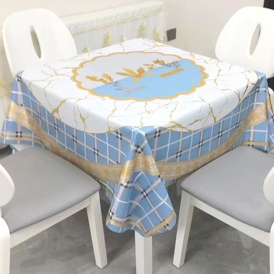 方圆两用餐桌布正方形加厚防水防油防烫免洗PVC台布麻将桌布喜庆