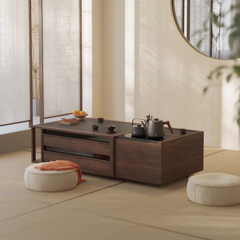 升降茶几新家用实木岩板煮茶茶台一体现代智能泡茶桌,住宅家具,茶几,淘宝优惠券,粉丝福利购,淘宝优惠卷