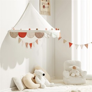 儿童帐篷室内游戏屋读书角屋装饰布置公房床头全棉壁挂幔帐