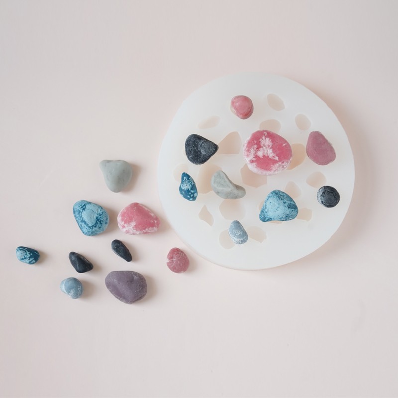 鹅卵石小石子硅胶模具食品级 DIY香薰蜡烛手工皂巧克力多肉盆栽