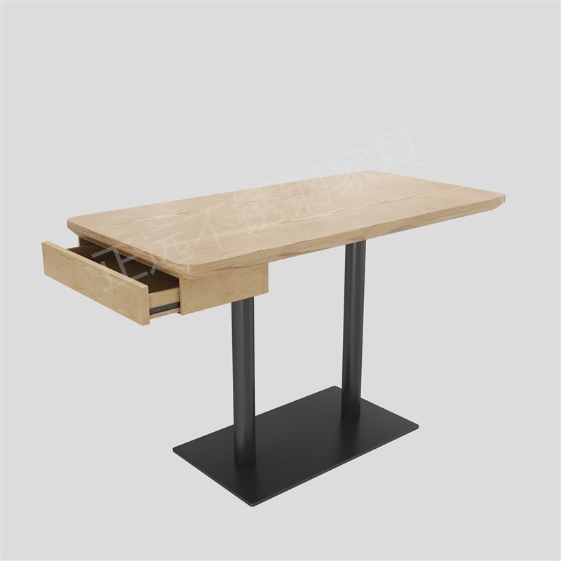 实木快餐面馆餐厅餐饮店带抽屉餐桌商用卡座沙发米村拌饭桌椅