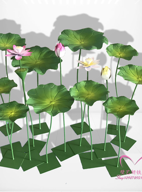 铁艺创意仿真荷叶雕塑酒店水池水景金属荷园林装饰品
