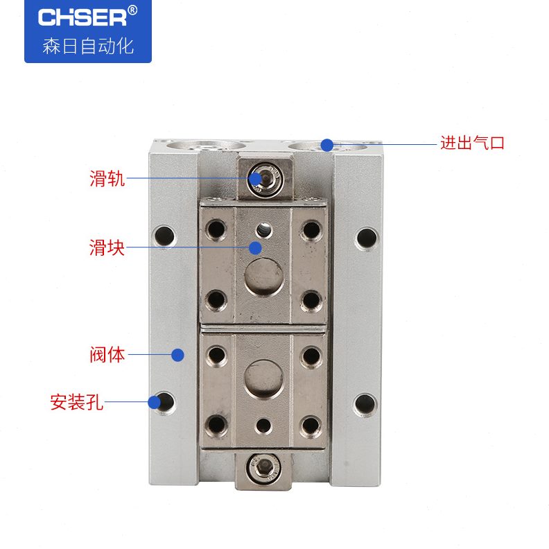 导轨滑台气缸MHF2-8/12/16/20D/D1/D2薄型气爪HFD8*8 12*10 16*15