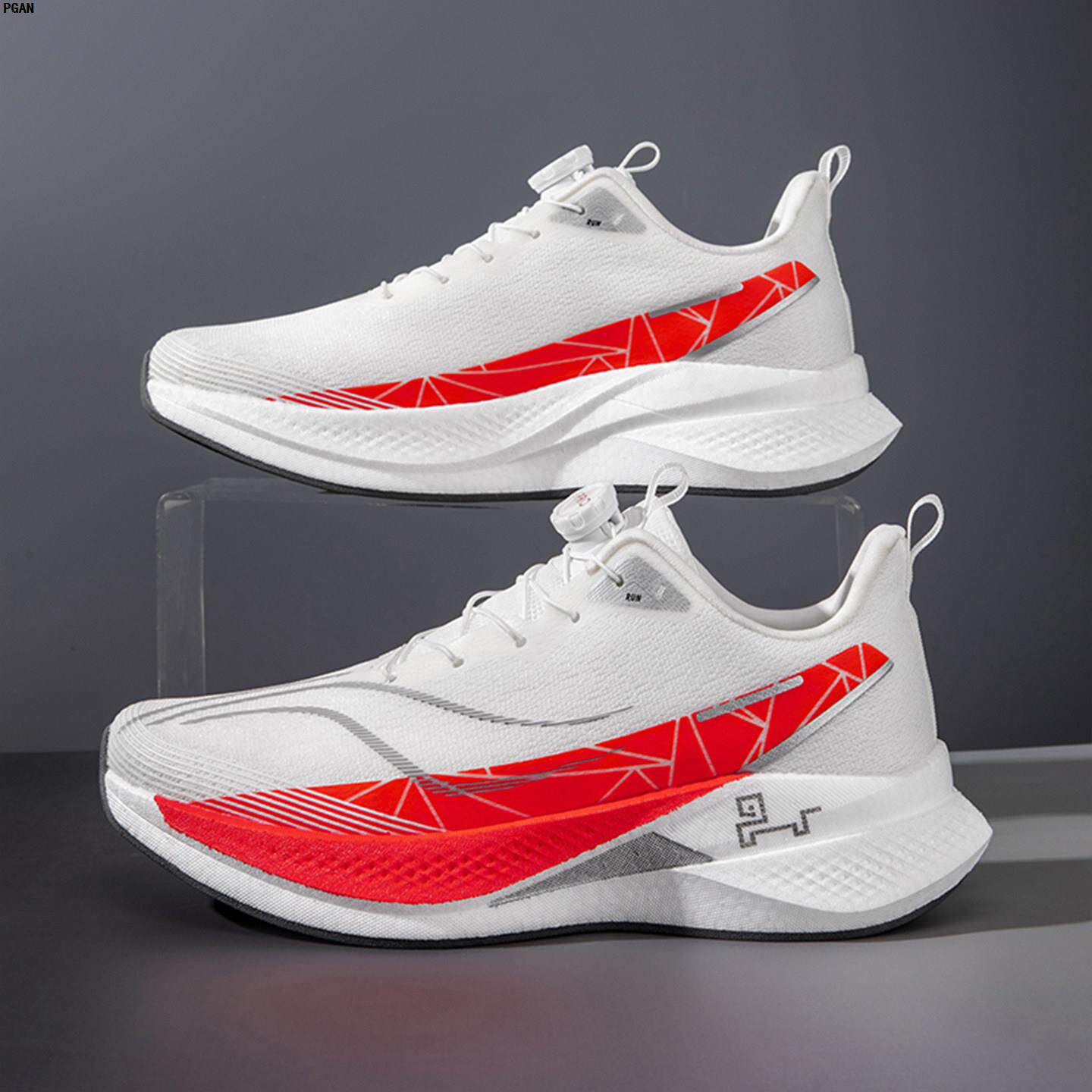 儿童旋转纽扣运动鞋男鞋初中学生网面不闷脚防滑耐磨无碳板跑步鞋