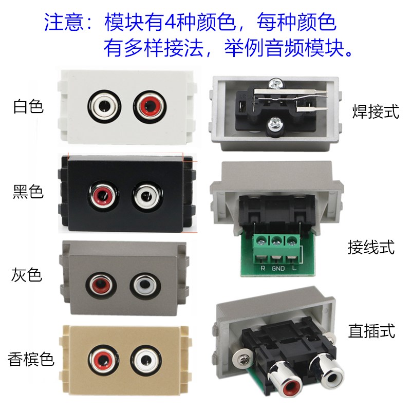 118型多功能面板白黑灰金色 VGA音频带HDMI高清USB网络加五孔插座