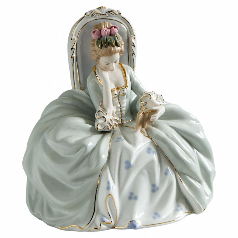 看书公氛围感女孩法式客厅电视柜装饰品中古摆件陶瓷人物工艺品