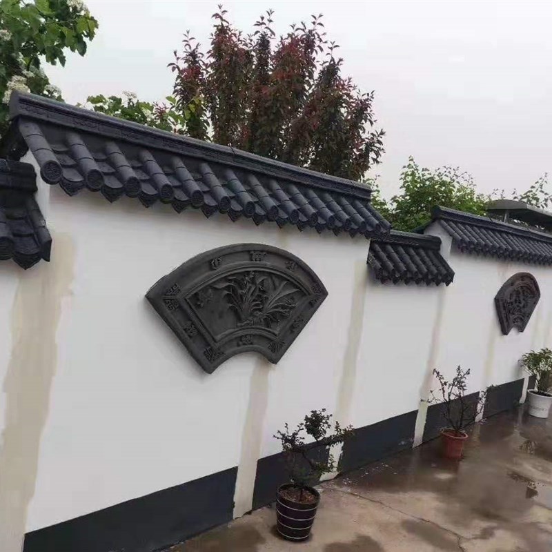 仿古一体瓦仿古屋檐瓦中式门头瓦围墙瓦树脂一体屋顶瓦塑料琉璃瓦