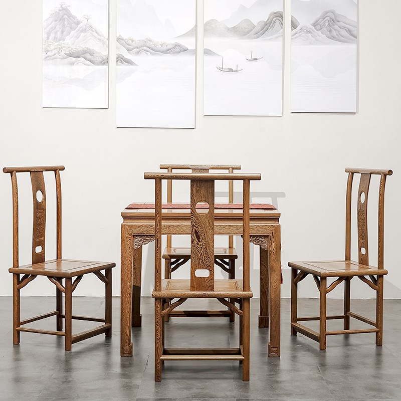 鸡翅木餐桌正方形中式实木餐桌椅红木新款棋牌桌仿古八仙桌