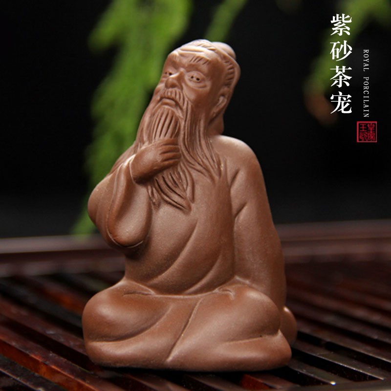 新品紫砂人物茶宠茶圣陆羽功夫茶具茶道零配传统茶艺把玩特色