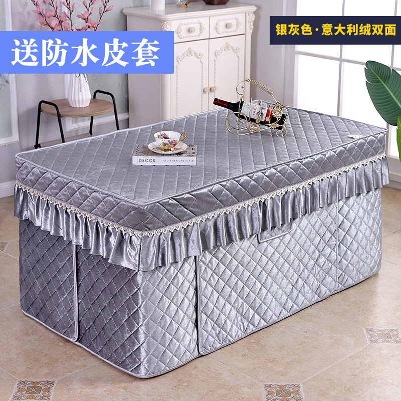 新款烤火罩加厚高档毛绒电炉罩长方形茶几取暖炉罩电火炉桌布