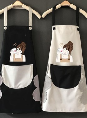 韦裙厨房女围兜人做饭家用气漂亮洋的网围裙2022新款红可爱02356