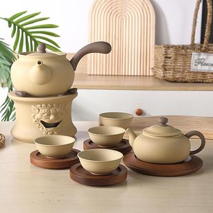 纯陶茶壶提梁壶陶瓷烧水壶复古茶壶炭炉电陶炉壶泡茶壶围炉煮茶壶