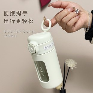 吸管玻璃杯女高颜值可爱水杯家用办公G学生小巧便携防摔耐高温杯
