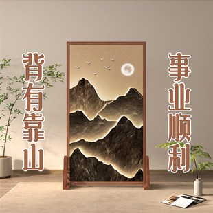 简 现代奶油风屏风隔断客厅卧室入户玄关卫生L间遮挡移动座屏中式