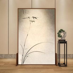 实木移动屏风隔断客厅入户遮挡玄关背景墙竹子座屏 东方美学新中式