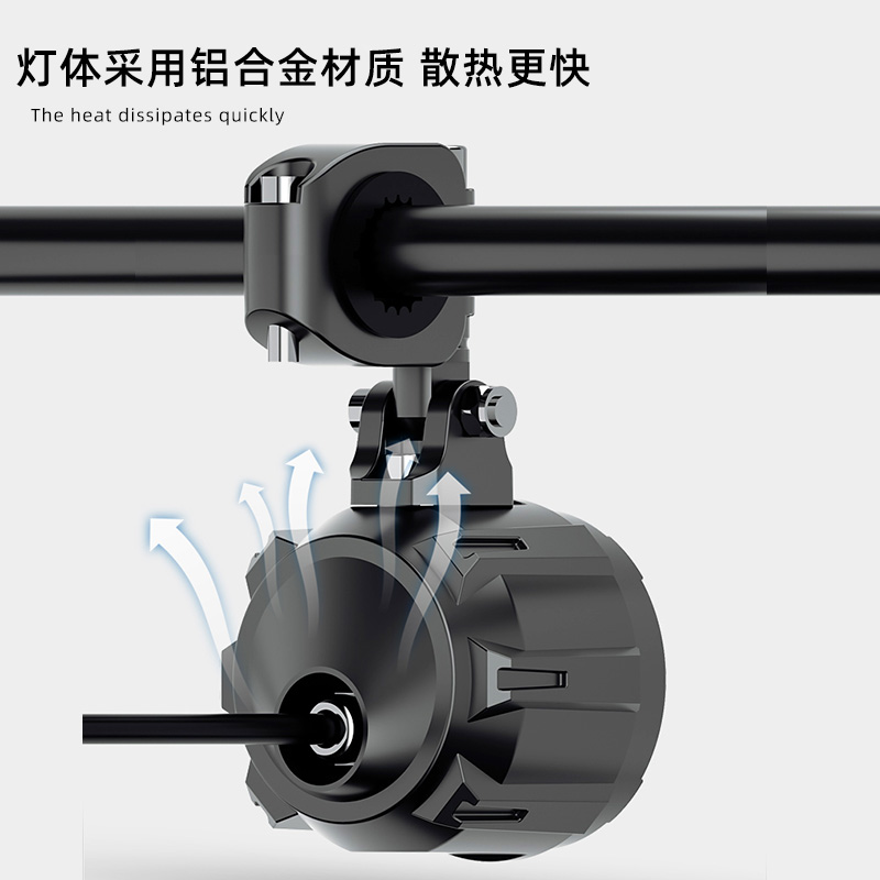 石栏机车LED射灯电动车铺路灯远近光爆闪切线透镜辅助灯犀利眼