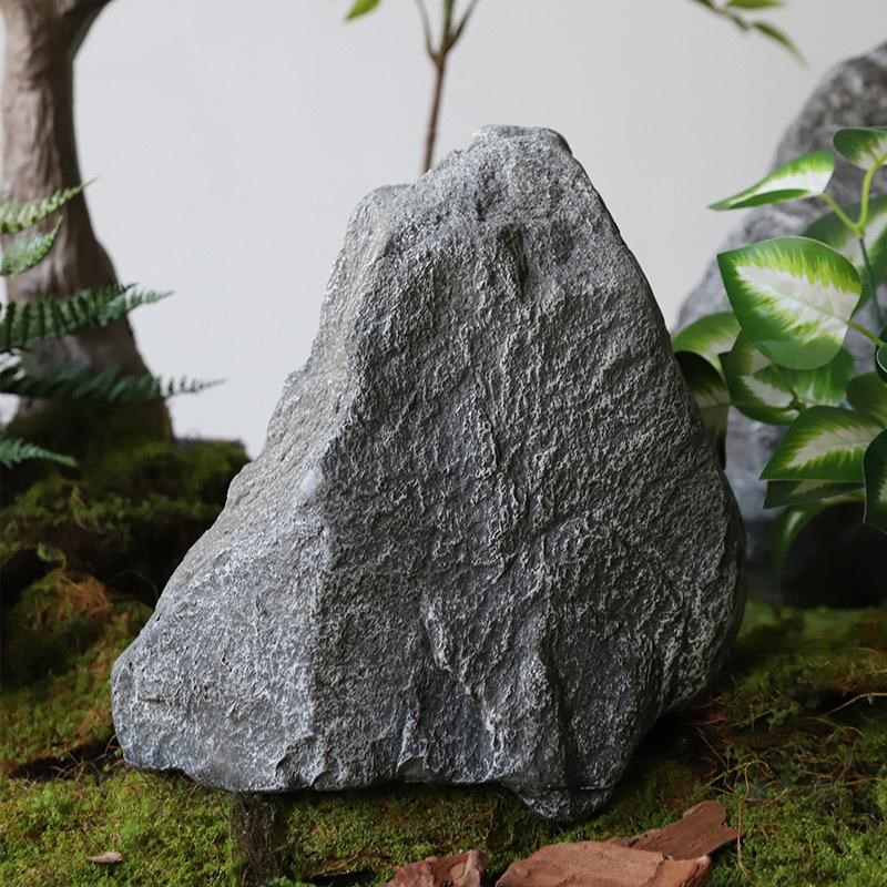 森系仿真泡沫石头植物造景套装蕨类枯山水绿植景观造景假山悬浮石