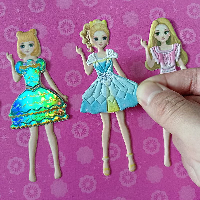 百变莫莉公主换装贴纸书儿童3d立体泡泡贴贴画化妆3到6岁女孩玩具