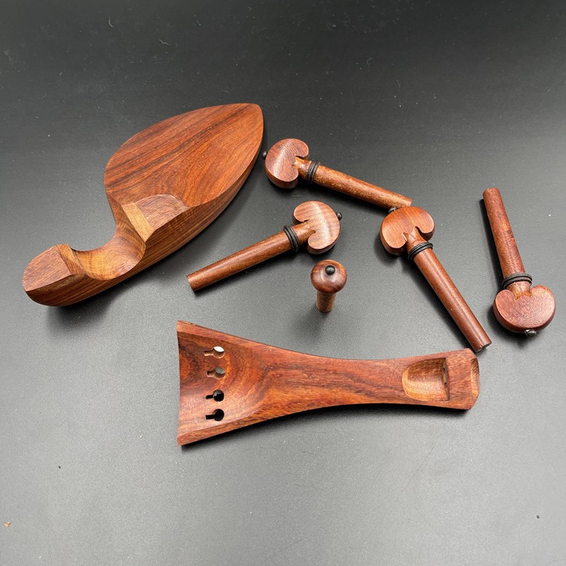 整/-/小提琴 红酸枝小提琴 腮托 琴轴 拉弦板 尾柱