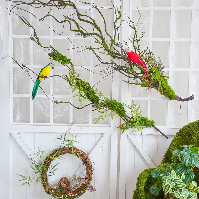 仿真森系苔藓树藤造景植物枯树枝可弯曲造型爬藤装饰青苔假藤蔓条