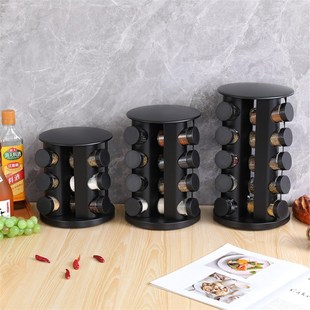 只装圆头旋转调味架含调味瓶烧烤香料玻璃罐调味架