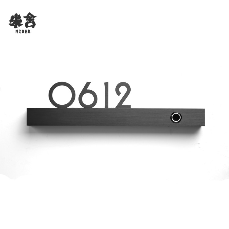 酒店房间门牌定制时尚不锈钢标识牌宾馆发光门铃包厢号码数字创意