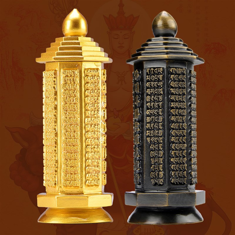 复古铜器礼品佛顶尊胜陀罗尼经幢中式舍利塔 仿古客厅装饰品摆件