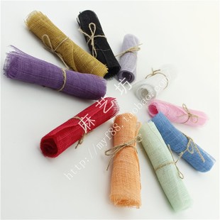 麻艺坊染色西纳梅麻布 马尼拉 蕉麻 剑麻 头帽饰材料麻纱布