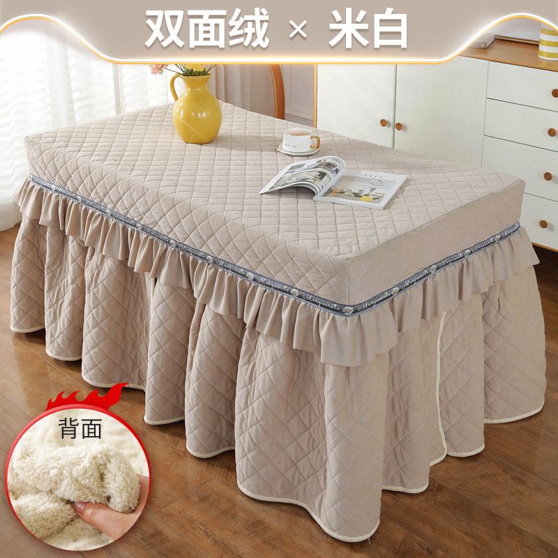 现代长方形面绒冬季加厚烤火罩被电火炉罩茶几桌电取暖桌布