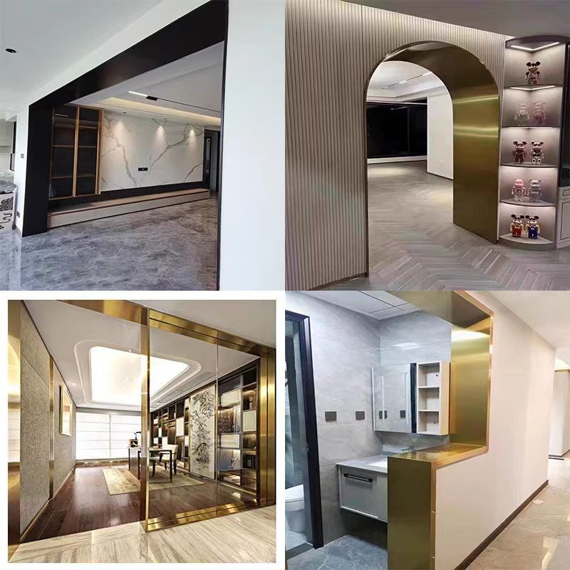 不锈钢门包边门框极窄包边垭口抗指纹哑黑入户电梯窗弧形定