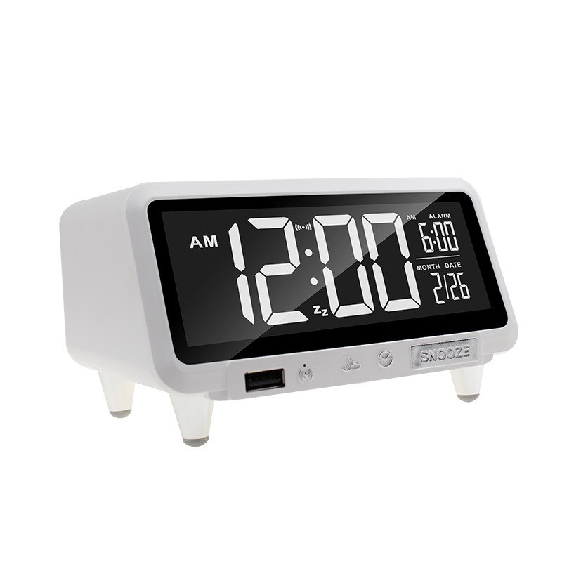 2022新款无线充台灯时钟  实用型家用办公室时钟闹钟小台灯无线充