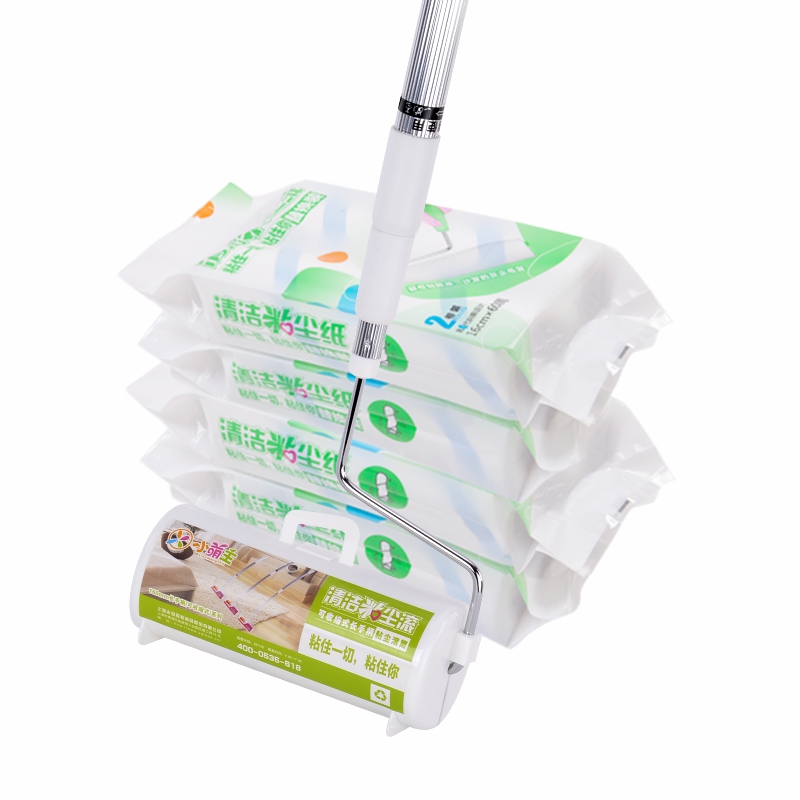 小萌主可伸缩地毯粘毛器可撕式粘尘滚筒去毛刷滚毛器16cm 配9卷纸