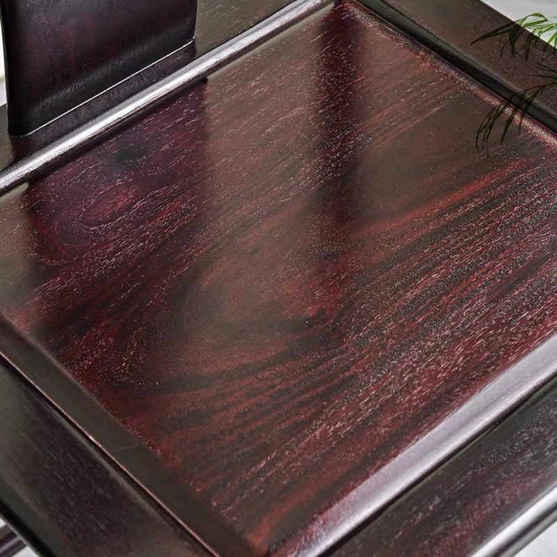 红木家具赞比亚血檀明式餐椅家用中式餐厅靠背椅小叶紫檀官帽餐椅