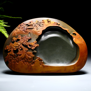 万石君 名师老坑砚台 国家非遗歙砚金皮籽料天然砚台非端砚 收藏