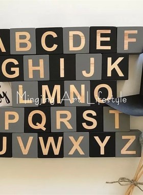 IN英文字母实木方块宝宝早教认字益智拍照道具