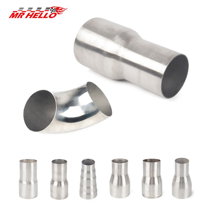 汽车改装排气管不锈钢90度弯头51-76mm转接头变径管转换适配器