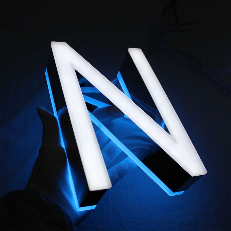 双面发光字店铺招牌不锈钢门头正反广告牌咖啡店广告字亚克力定制