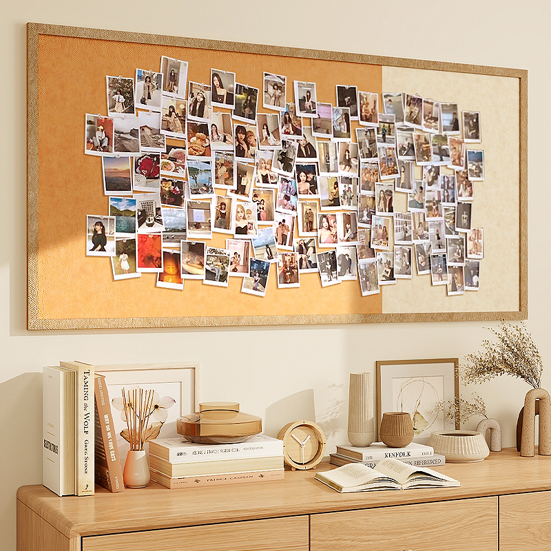 拼色毛毡板照片墙背景板羊毛毡墙贴留言板拍立得相片墙高级感墙面