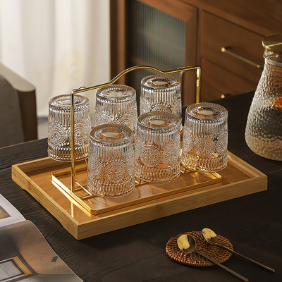 高硼硅玻璃水杯家用杯具装耐高温喝茶杯子待客专用大容量果汁杯