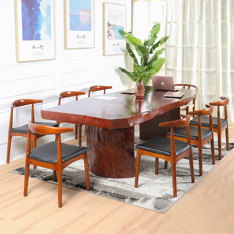 整块实木大板桌自然边大板实木板材松木板定制大板茶桌办公桌