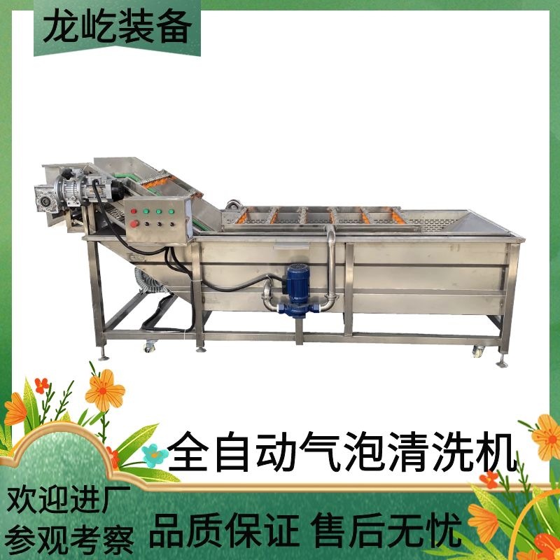 果蔬清洗机萝卜苹果红薯气泡喷淋清洗机商用清洗设备清洗生产厂家